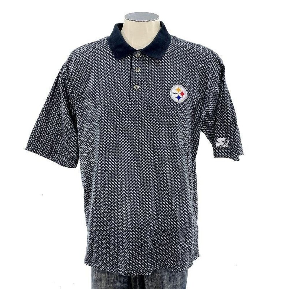 VTG Pittsburgh Steelers‎ Starter NFL Pro Line Polo Shirt XL Golf 90s Football